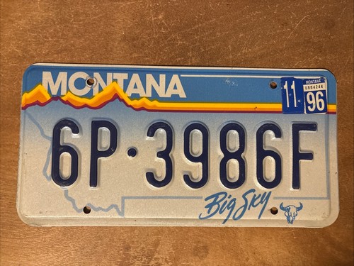 1996 montana license plate - license,
