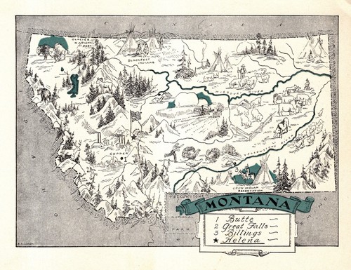 1930s antique montana state - 1930s,
